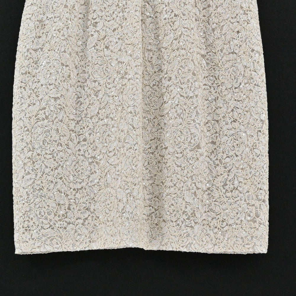 Ralph Lauren Lace Sheath Dress Womens Size 2 Ivory Formal Sequin Sleeveless LRL - Picture 14 of 15